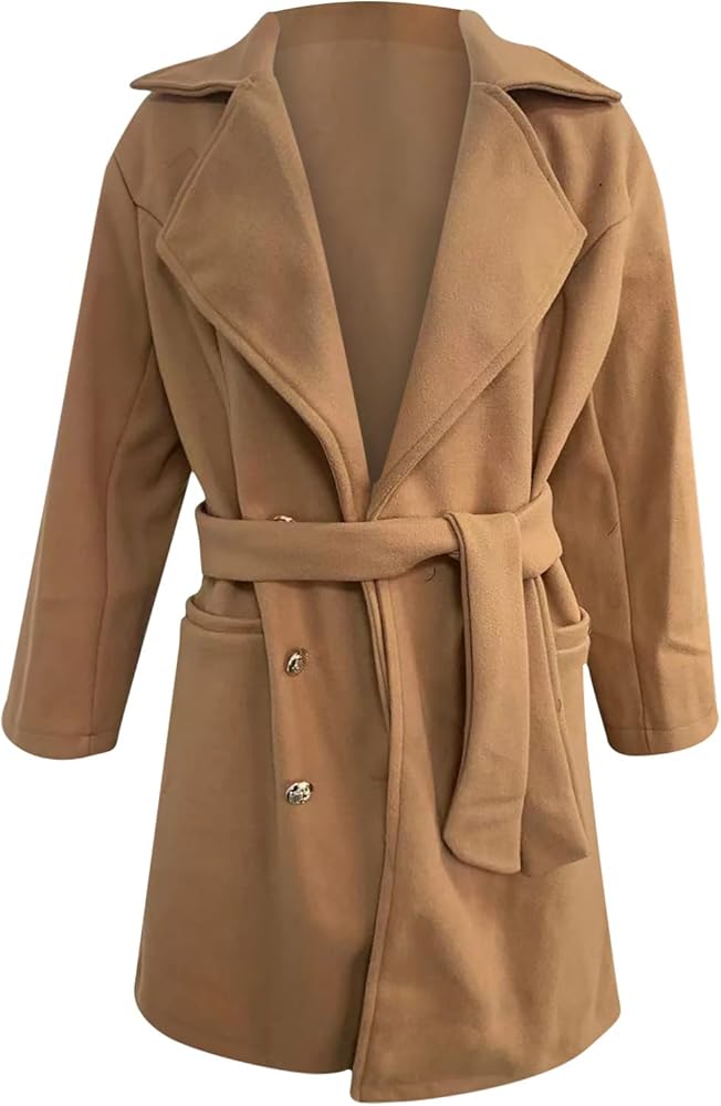 Amazon.com: tuduoms Women's Double Breasted Trench Coats Mid